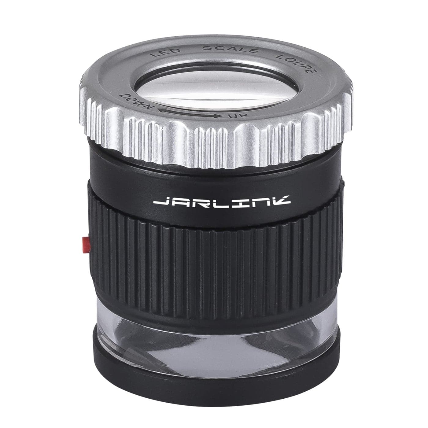 JARLINK 30X Jewelers Loupe Adjustable Focal Length Magnifier with 3 LED Light for Gems Jewelry Coins Stamps etc Black