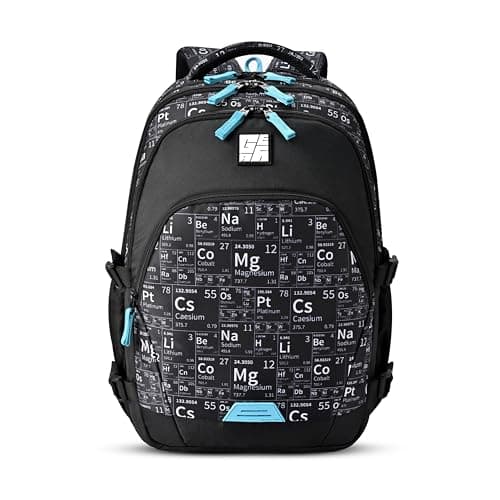 Gear Educator Backpack 17"/31L Medium Water Resistant School Bag/Casual Backpack/Daypack/Kids Bag for Boys/Girls (Black-Blue)