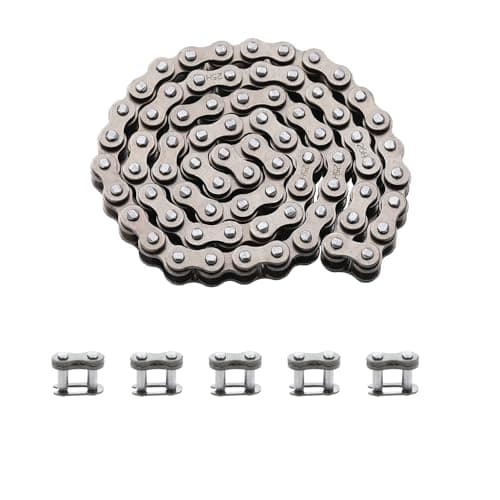 KAMIER 25 Roller Chain 56 Links with 5pcs Master Links Heavy Duty for Razor Crazy Cart Shift XL DLX Ground Force Drifter Kids Electric Go Cart Kart 25H Drive Chain Parts