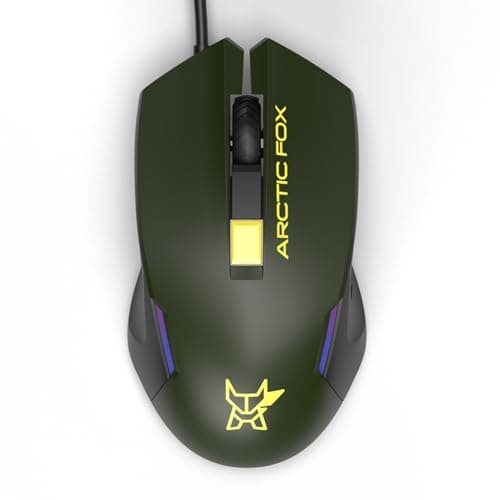 Arctic Fox Wired USB Gaming Mouse with Breathing Lights and DPI Upto 3600 (Forest Olive)