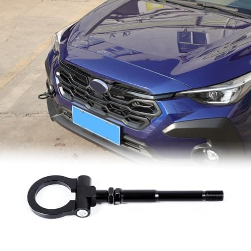 PIUGILH Front Bumper Tow Hook Compatible with Subaru Crosstrek 2022 2023 2024 2025 Accessories Aluminum Alloy Trailer Ring Replacement Towing Tow Hook Black