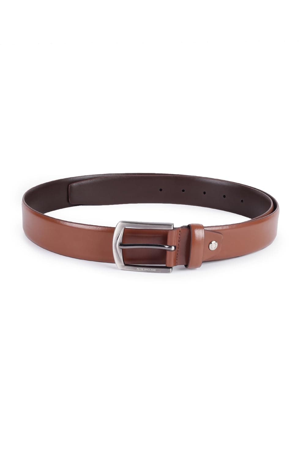 Peter England Men Brown Solid Leather Belt