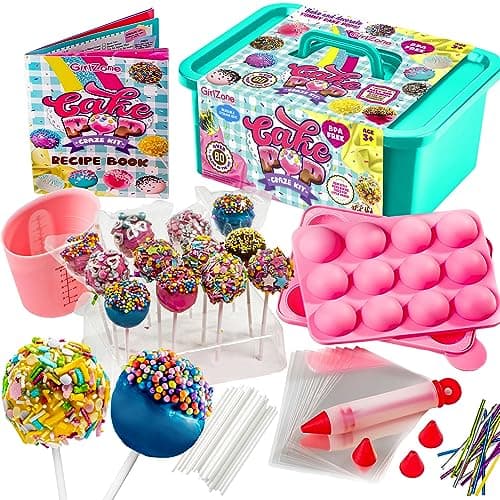 GirlZone Cake Pop Kit - Multicolor Silicone, 1-Cup Capacity - Cake Pop Maker & Decorating Set for Kids Ages 10-12 - Kids Baking Kit
