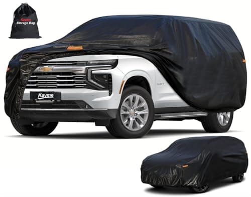 Kayme 7 Layers SUV Car Cover Custom Fit for Chevrolet Chevy Tahoe 20072025 Waterproof All Weather for Automobiles Outdoor Full Cover Rain Sun UV Protection