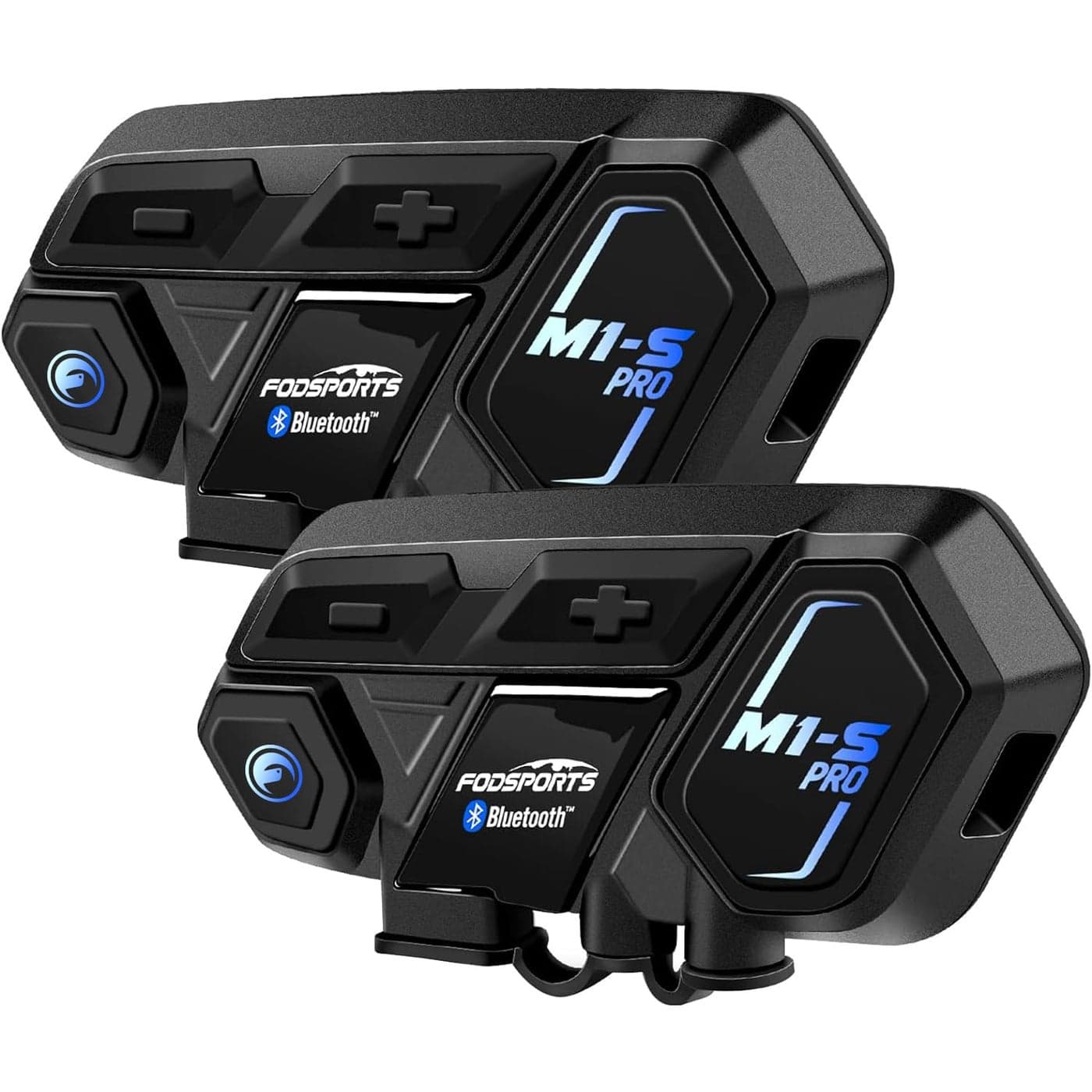 Fodsports Motorcycle Bluetooth Intercom with Music Sharing M1S Pro 2000m 8 Riders Group Helmet Communication System Headset Universal Interphone WaterproofHandsfreeStereo MusicGPS2 Pack