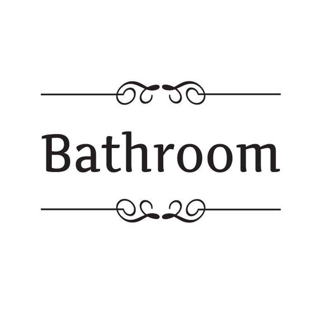 Bestjybt DIY Removable Washroom Toilet Bathroom WC Sign Door Accessories Wall Sticker Home Decor Bathroom