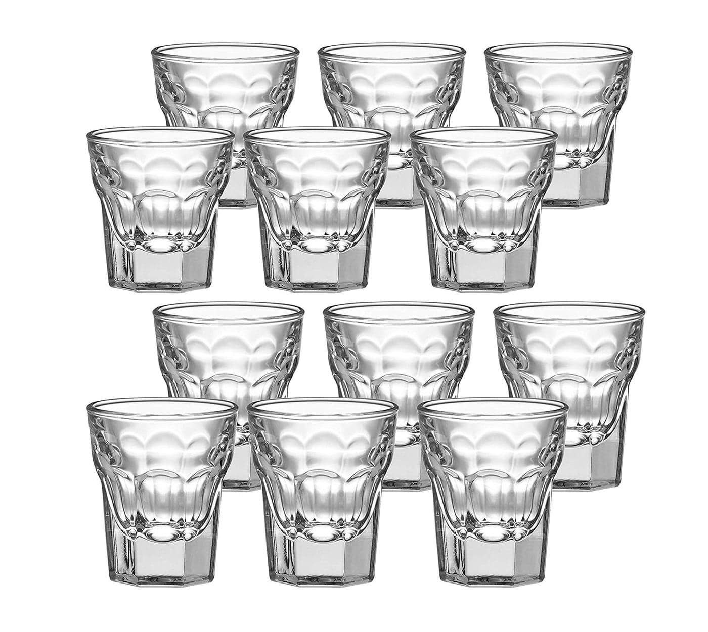 Pure Source India Glass Shot Glass - 12 Pieces, Clear, 30 ml