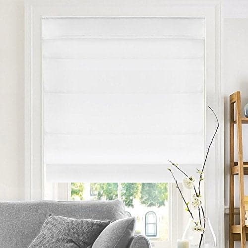 CHICOLOGY Roman Shades for Windows Window Treatments Roman Shades Roman Window Shades Room Darkening Shades Window Shades 33W X 64H Belgian Snow Privacy Light Filtering