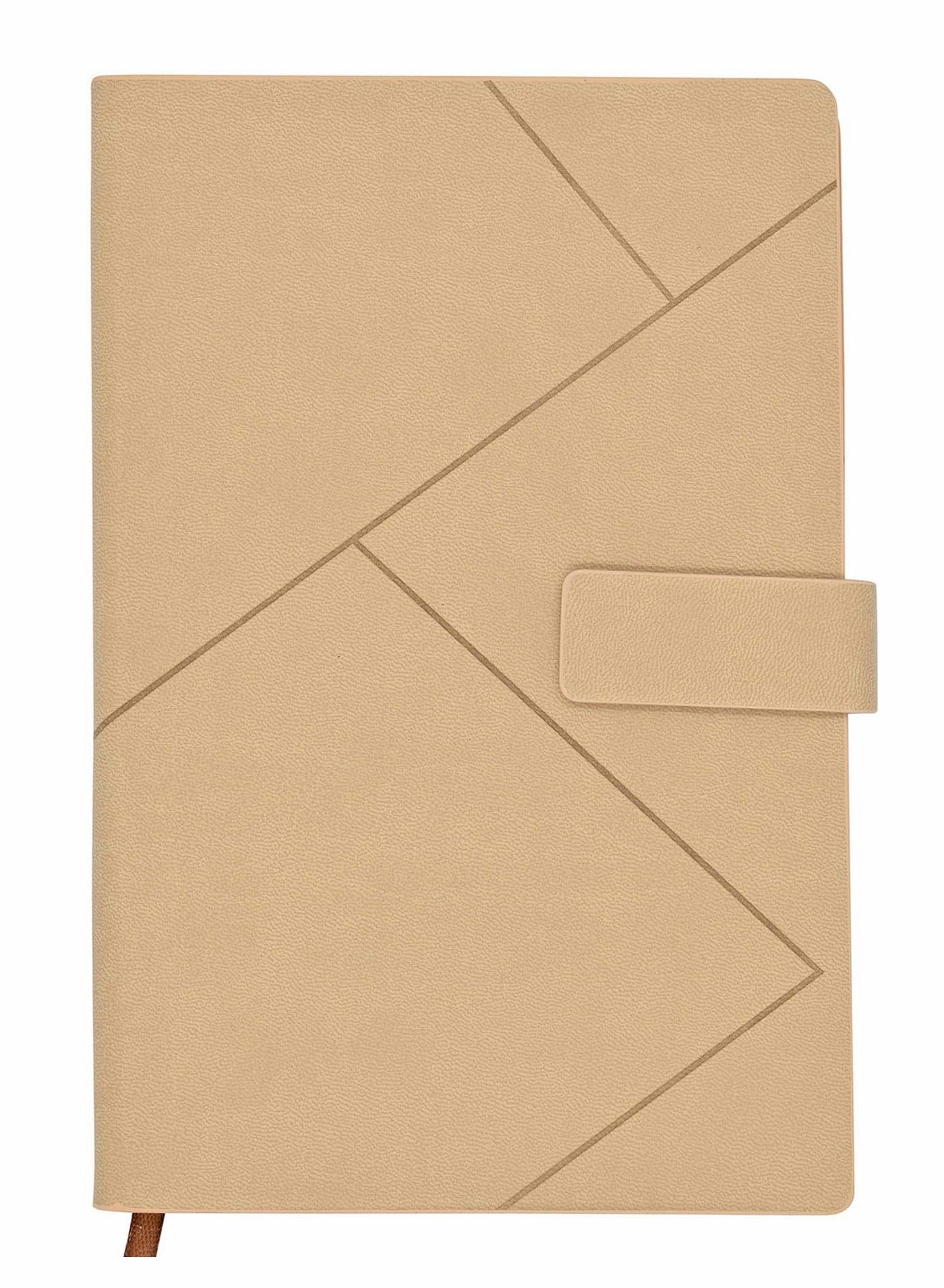 A5 Journal Notebook PU Leather Hardcover Diary Lined with Pocket Pen Holder, Classic Square Magnetic Buckle
