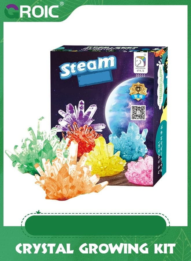 Crystal Growing Set, 2 Crystals with Display Stand,Science Experiment Gifts for Kids,Easy DIY Science Kit & STEM Toys for Kids, Educational Gift for Kids