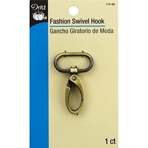 Dritz 113-38 Small Swivel Hook & D-Ring, 1-Inch, Antique Brass