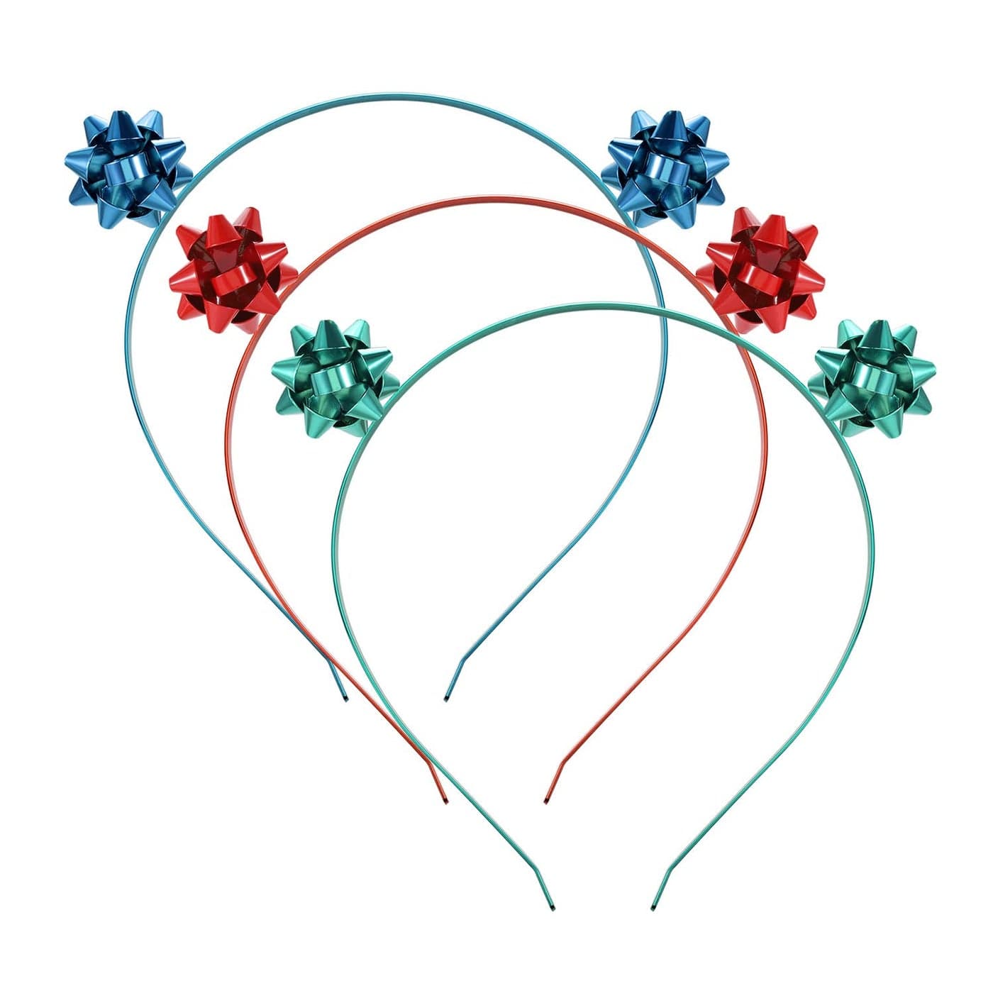 Christmas Headbands for Women Xmas Bow Hairband Red Green Gold Present Bow Headpiece Festive Holiday Party Hair Accessory