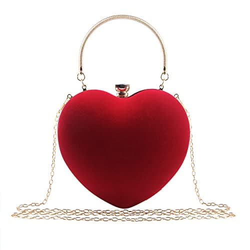 LUI SUI Women Heart Purse Wedding Party Evening Bag Cute Heart Shaped Clutch Small Cocktail Prom Tote Handbag