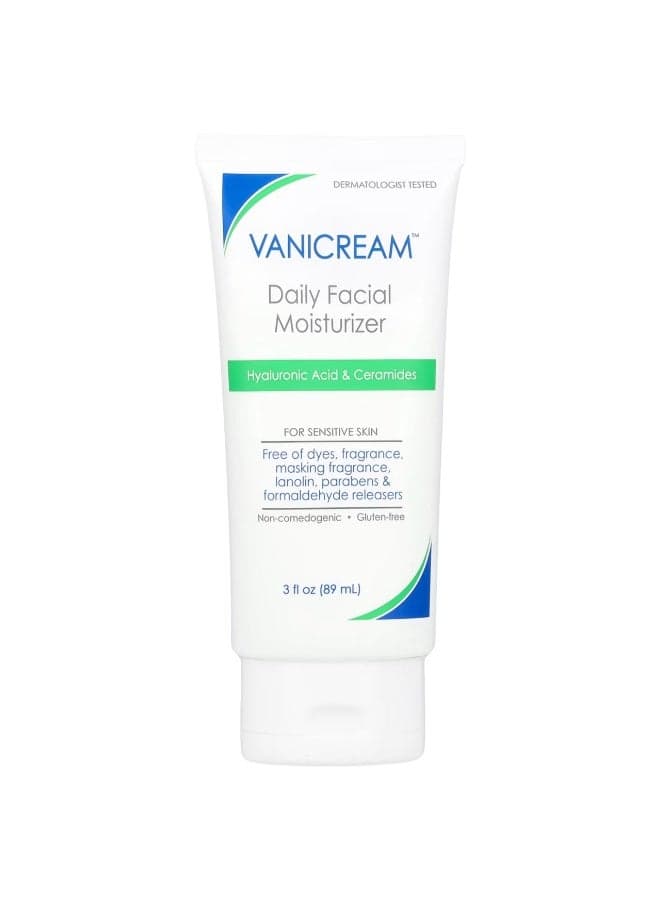 Vanicream, Daily Facial Moisturizer For Sensitive Skin, Fragrance Free, 3 fl oz (89 ml)