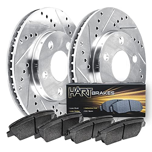 Hart Brakes Rear Brakes and Rotors Kit |Rear Brake Pads| Brake Rotors and Pads| Ceramic Brake Pads and Rotors |fits 2015-2020 Volkswagen Golf, Golf Alltrack, Golf SportWagen, GTI, Passat