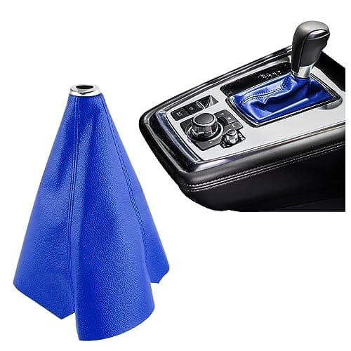 Salior Car Shift BootLeather Gear Shift Cover Car Accessories Interior DecorationUniversal Dustproof Gear Shifter Cover Fits Car Truck SUV with ManualAutomatic Shift Knob Blue