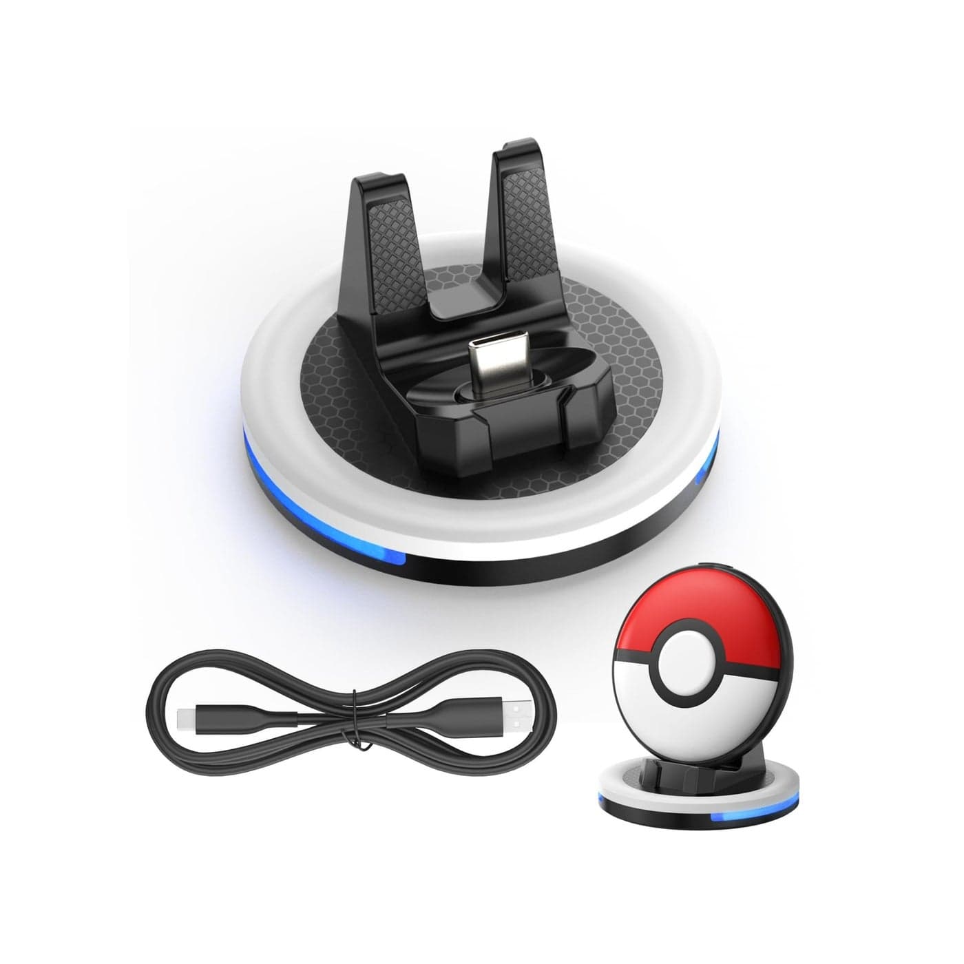 Charging Station Compatible GO Plus + 2023, Charging Dock with Display Light, for Charging Station Charger with Display Light Compatible with Poke Ball GO Plus Plus Accessories