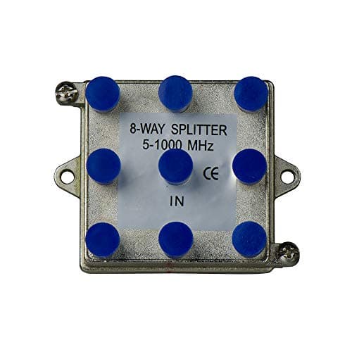 Legrand - OnQ 8 Way Vertical Coax Splittler, 8 Port Cable Splitter, 1GHz Coaxial Cable Splitter for Enclosure for Basic Structured Wiring Applications, 1 Count, VM0108