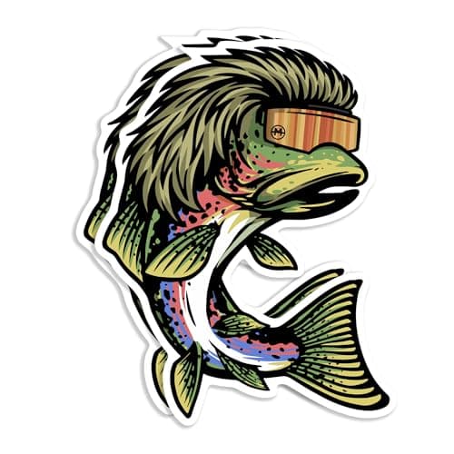 United by Color Mullet Trout Stickers 2Pc Strong Adhesive Waterproof Trout Fishing Stickers and Decals No Fade Used for Window Water Bottle Laptop Tumbler Bumper Boat Cooler Truck Car