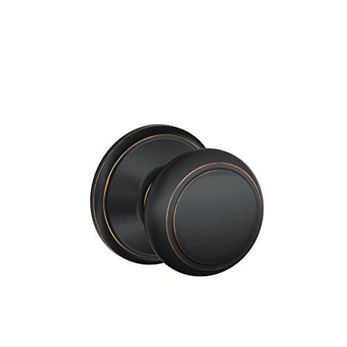 Schlage F10AND716 Andover Door Knob Hall Closet Passage Handle Aged Bronze