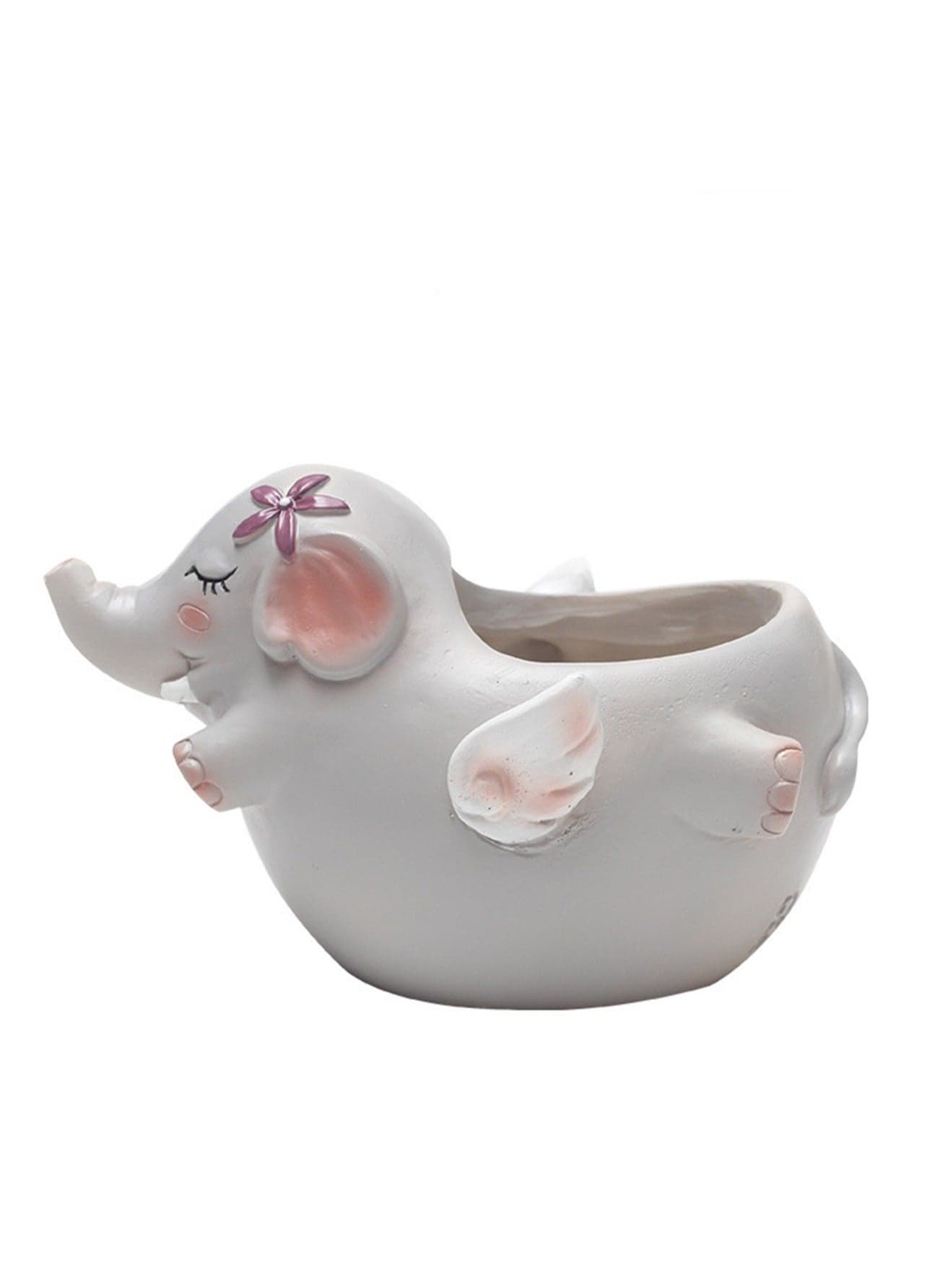 Cartoon Animal Succulent Small Flower Pot, Home Office Balcony Green Plant Pot, Micro Landscape Gardening Decoration, Resin Flower Pot (Sleeping Pet Elephant)