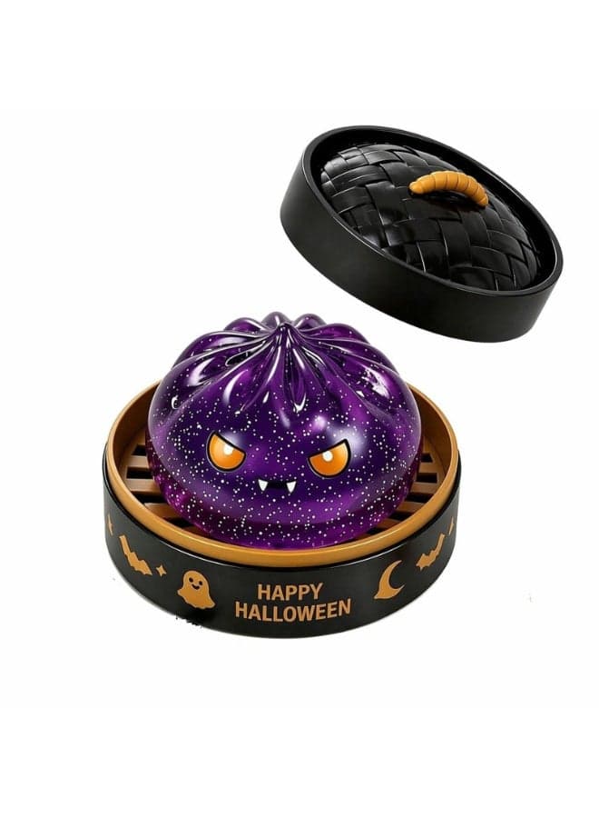 Halloween Spooky Ghost Dumpling Squishies Toys, Dumplings Stress Balls for Adults Fidget Toy with Steamer,Relief Fidget Sensory for Holiday & Birthday Gifts