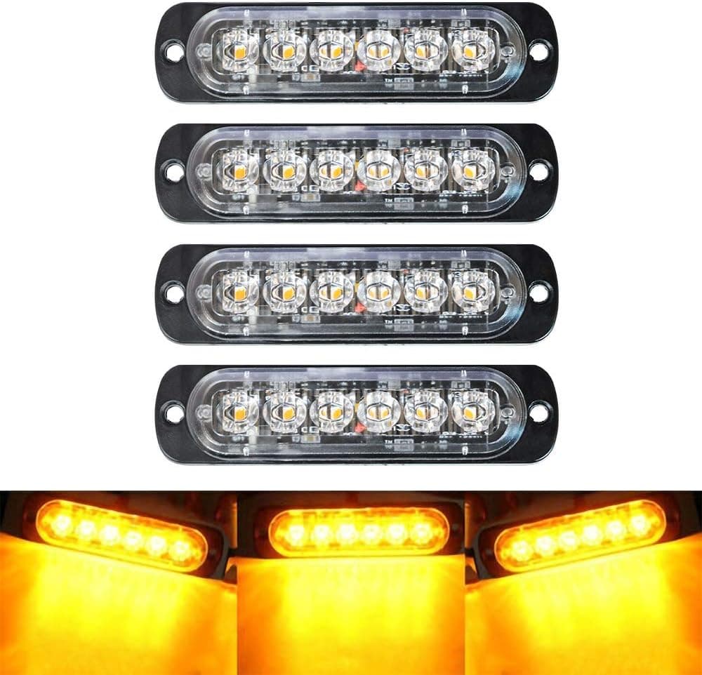 SEISSO 4-Pack Amber Strobe Lights