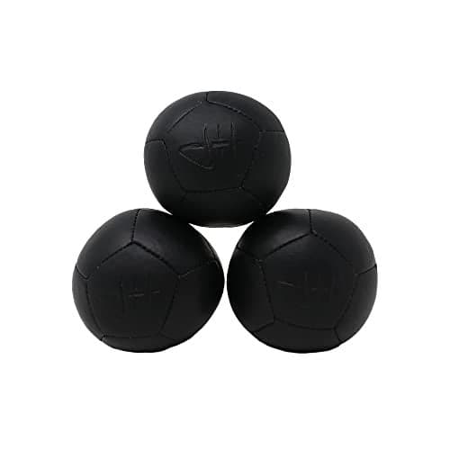 Zeekio Josh Horton Pro Series Juggling Balls Professional for All Levels Ages Millet Filled 12 Panel Synthetic Leather Ball Durable 128 Grams 67mm Wide Set of 3 Black