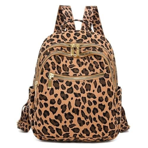 YUNZLAN Ladies Cheetah Print Backpack for Travel School Small Daypacks Leopard Shoulder Bag Purse for Women GirlsBrown Cheetah