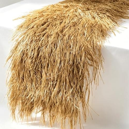 XLX TURF Fake Thatch Hay Table Runner 36 Inches Tiki Bar Western Cowboy Hawaiian Party Decorations - Realistic Artificial Straw Grass for Farm Wild One Birthday Table Centerpieces, DIY Crafts