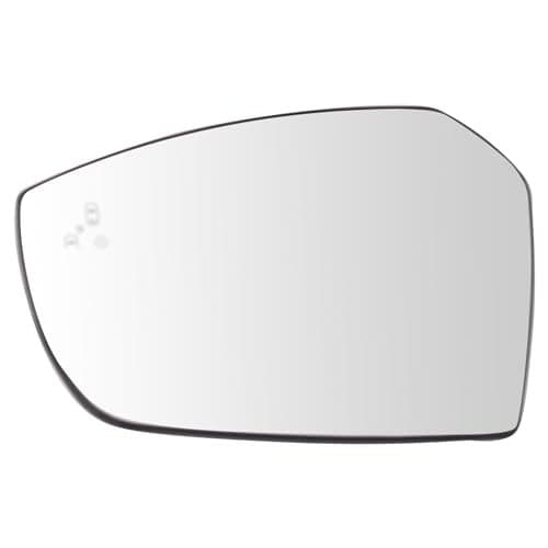TRQ Driver Side Mirror Glass with Blind Spot Indicator Snap On Clear Compatible with 2017-2019 Ford Escape FO1324174