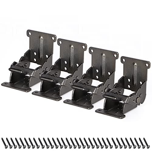 Skelang 4 Pcs Folding Brakcet 0°-90°-180°, Table Foldable Hinge, Self Lock Extension Support for Table, Workbench, Sleeping Platform