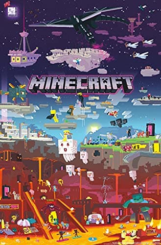 Trends International Minecraft - World Beyond Wall Poster, 22.375" x 34", Unframed Version
