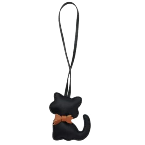MGQFY Leather Bag Charms for Handbags,Black Cat Purse Cool Charm Bag Pendant, Funny Gifts