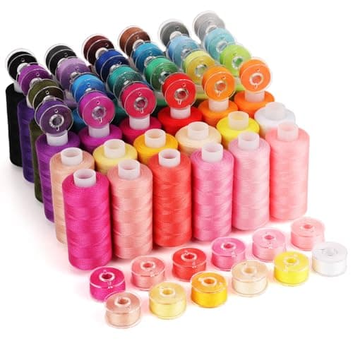 Coquimbo 72pcs Sewing Thread Set: 36 Colors Prewound Bobbins, 400 Yards Polyester Thread Spools for Hand & Sewing Machine, Emergency Home and DIY Use, Stocking Stuffers Gifts for Women Adults Mom