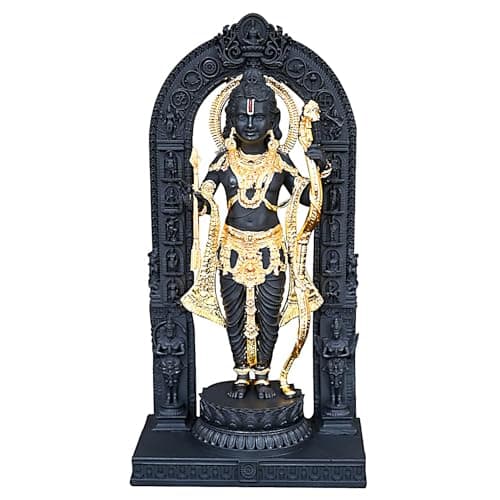 DIVINITI 24K Gold Plated Ram Lalla Idol for Home Decor Showpiece, Puja Room|Religious Statue for Peace and Prosperity|Luxury Sculptures for Table Decor, Gift, Festival (9.5 X 5.5 cm)