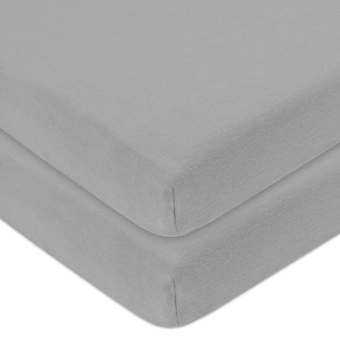 TL Care 2 Pack 100 Natural Cotton Fitted Mini Crib Sheets 38 x 24 Soft Breathable Small Nesting Portable Sheets Fits Pack N Play Mattresses Gray for Boys Girls