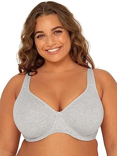 Fruit of the Loom Womens Plus Size Cotton Unlined Underwire Bra Heather Grey