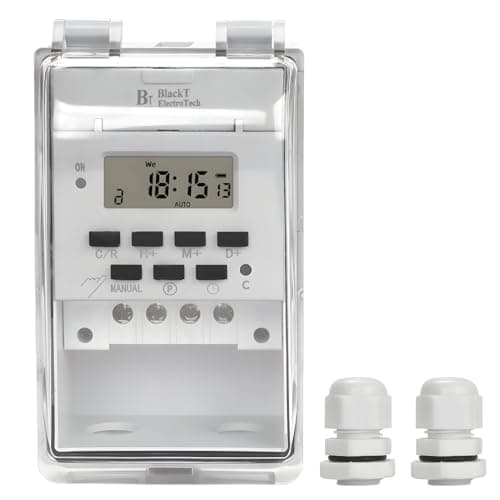 Blackt Electrotech : Digital Timer Switch Relay DIN Rail, Programmable Automatic On/Off (Waterproof)