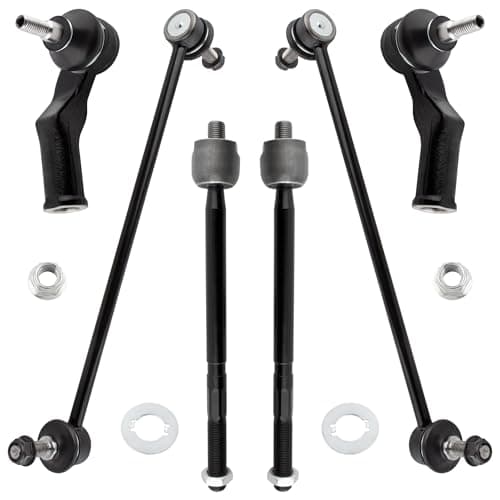 YMAUGP Front Sway Bars & Inner Outer Tie Rods kit for Volvo C30 2008-2013, C70 2006-2013,for Volvo S40 2004 (L5 2.5L & 2.4L Models), S40 2005-2011, V50 2005-2011 K80880 ES800860 ES800861 EV800458