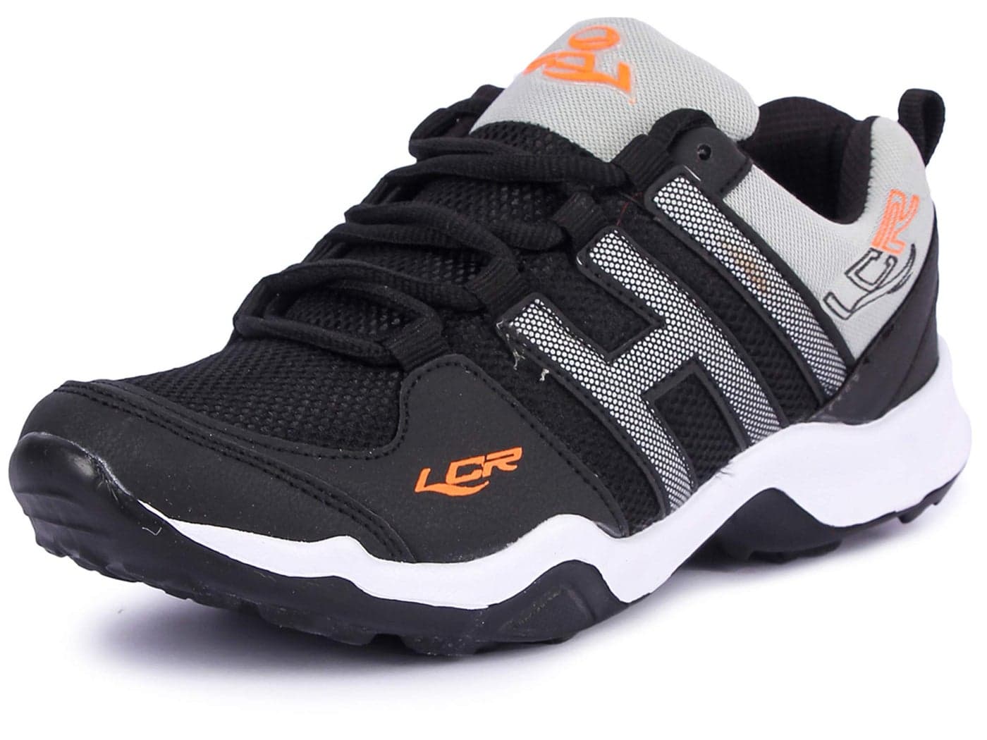 LANCER Mens INDUS-215 Black/Orange Running Shoe - 7 UK (INDUS-215BLK-ORG-41)