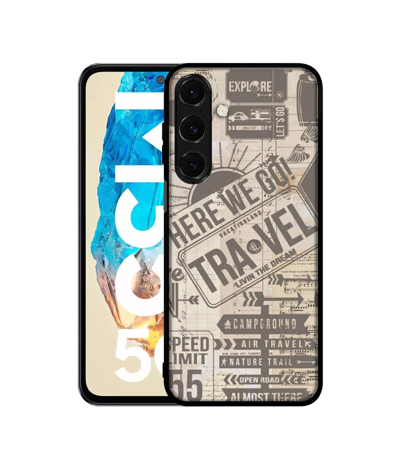 Casotec Travel Design Premium 2D Printed Metal Back Case Cover for Samsung Galaxy M35 5G