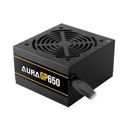 GAMDAIS Aura GP650-650W EFFICIENT Power Supply | ATX12V v2.4,Non-Modular Power Supply | 120mm Hydraulic Bearing Fan | OVP/UVP/OPP/OCP/SCP Protection | Black Flat Cable.