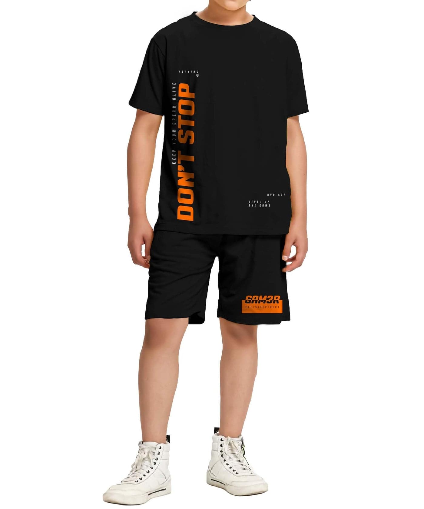 KYDA KIDS® Boy's 100% Pure Cotton Premium Printed Tshirt and Shorts Co-ords Set (Pack of 1)