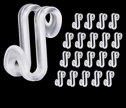 Kclongvs 60 Pcs Clothes Hanger Connector Hooks, Mini Cascading Hanger Hooks for Velvet Huggable Hangers, Wooden Hangers, Heavy Duty Space Saving for Closet (Clear)