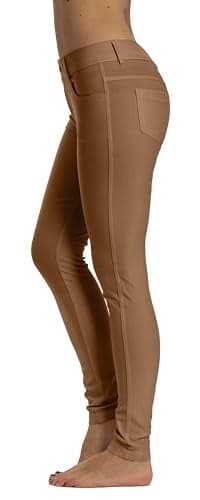 Prolific Health Women's Jean Look Jeggings Tights Yoga Many Colors Spandex Leggings Pants S-XXL (Small, Camel)