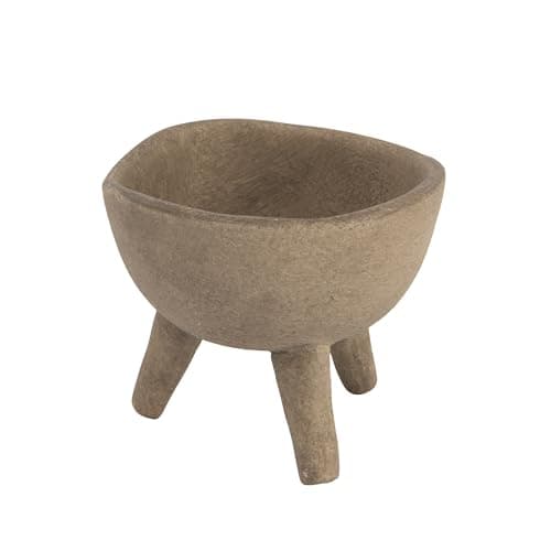 Creative CoOp Boho Terracotta Footed Bowl with Organic Edge Matte Taupe