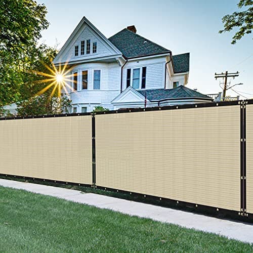 FLORALEAF 6'×50' Privacy Screen Fence Windscreen Mesh Shade Net Cover Heavy Duty Fencing Blockage for Outdoor Wall Garden Yard Backyard Balcony, Beige