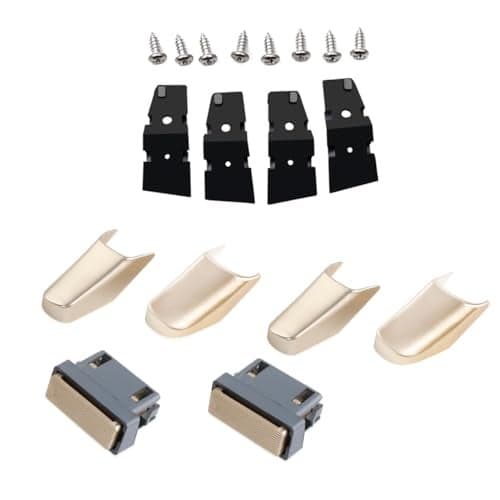 XYgdhqpt 2PCS Front Armrest Lid Latch Console Lock and Pull Strap 2 Door Repair Kit Combo Set Compatible with 2003-2011 Lincoln Town Car (Pull Strap + End caps +Armrest Lid Latch)