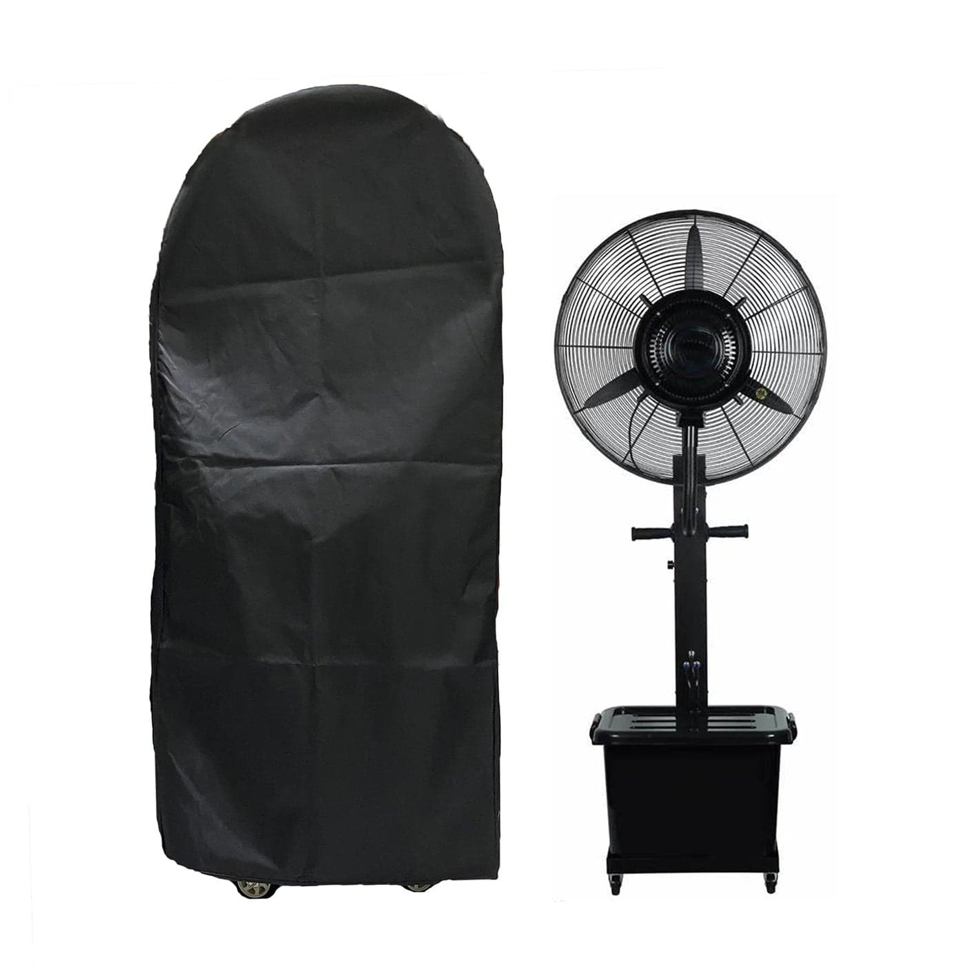 JC Fan Cover Misting Fan Cover Waterproof Spray Cooling Fan Cover Industrial Fan Dust Cover Outdoor Water Misting Fan Covers Patio Water Tank Fans Case Heavy Duty Black Dustproof Large Black No Fan